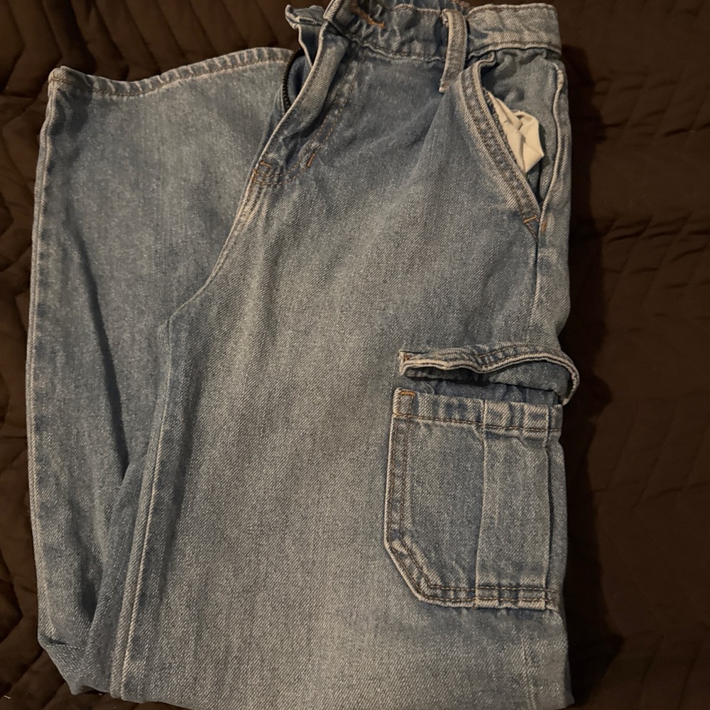 Old Navy Light Blue Kids Denim Cargo Jeans